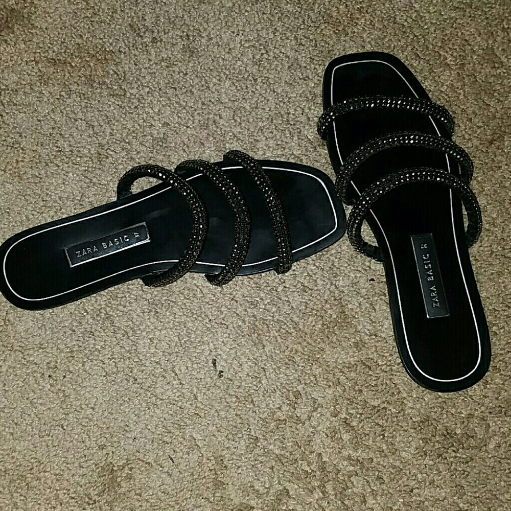 Zara Strappy Jeweled Sandals